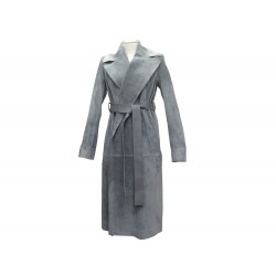 NEUF MANTEAU CELINE TRENCH LONG 28W556319 S 36 CUIR SUEDE LEATHER COAT 2985€