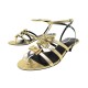 CHAUSSURES CELINE SANDALES NOEUD A TALONS EN CUIR DORE 38 SANDALS SHOES 770€