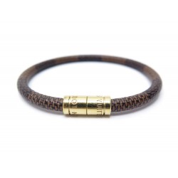 BRACELET VUITTON M6139E KEEP IT 18 CM EN TOILE DAMIER EBENE CANVAS JEWEL 190€