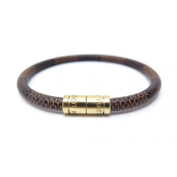 BRACELET VUITTON M6139E KEEP IT 18 CM EN TOILE DAMIER EBENE CANVAS JEWEL 190€