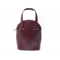 VINTAGE SAC A MAIN CARTIER MUST CUIR BORDEAUX PORTE EPAULE HAND BAG PURSE 2100€