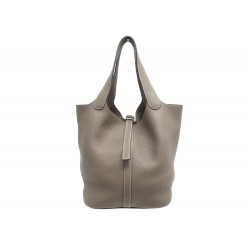 NEUF SAC A MAIN HERMES PICOTIN 22 EN CUIR CLEMENCE ETOUPE TAUPE HAND BAG 2625€