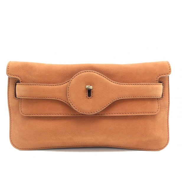 POCHETTE BALENCIAGA EN CUIR SUEDE MARRON 225581 BROWN POUCH HAND BAG 800€