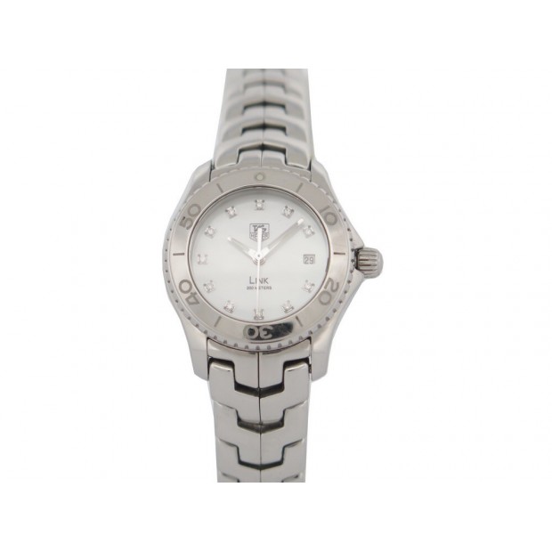 MONTRE TAG HEUER LINK LADY WJ1319 ACIER & DIAMANTS 27MM QUARTZ STEEL WATCH 3000€