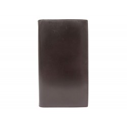 VINTAGE PORTE AGENDA HERMES CARNET CARTES EN CUIR BOX MARRON LEATHER HOLDER 400€