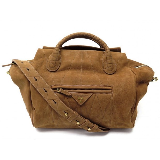 NEUF SAC A MAIN JEROME DREYFUSS GUILLAUME EN DAIM CAMEL NEW SUEDE HAND BAG 980€