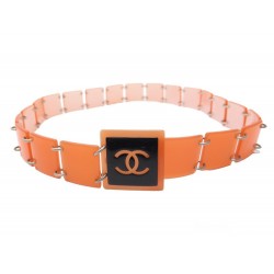 CEINTURE CHANEL LOGO CC NEON 2000 ORANGE EN TAILLE 72 PLASTIQUE BELT 1000€