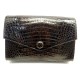 VINTAGE SAC A MAIN POCHETTE CHANEL EN CUIR DE CROCODILE MARRON HAND POUCH CLUTCH