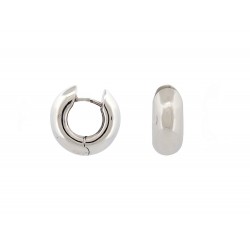 BOUCLES D'OREILLES CREOLES JONC EN OR BLANC 18K 10.2 GR WHITE GOLD EARRINGS