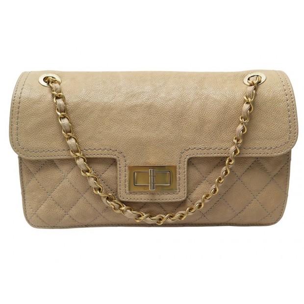 SAC A MAIN CHANEL 2.55 FERMOIR MADEMOISELLE EN CUIR CAVIAR BEIGE HAND BAG 9700€