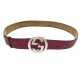 CEINTURE GUCCI GG CUIR EMBOSSE BORDEAUX 114984 LEATHER EMBOSSED T 100 BELT 450€