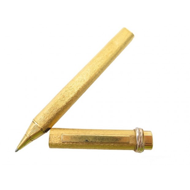 VINTAGE STYLO BILLE CARTIER TRINITY MUST DE CARTIER PLAQUE OR PEN BALLPOINT 800€