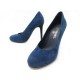 NEUF CHAUSSURES CHANEL ESCARPINS G33546 38 DAIM BLEU SUEDE PUMPS SHOES 850€