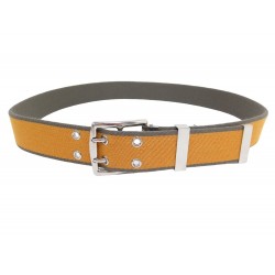 CEINTURE HERMES ETRIVIERE T 100 BOUCLE PALLADIE EN TISSU BICOLORE 38MM BELT 680€