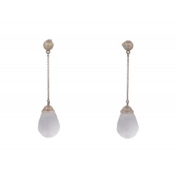 BOUCLES D'OREILLES TIFFANY PENDANTES CRISTAL DE ROCHE & ARGENT 925 EARRINGS 650€