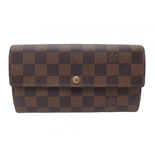 PORTEFEUILLE LOUIS VUITTON SARAH TOILE DAMIER EBENE PORTE MONNAIE WALLET 520€