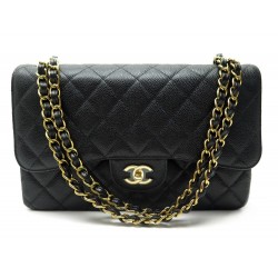 NEUF SAC A MAIN CHANEL CLASSIQUE JUMBO TIMELESS CUIR CAVIAR NOIR HAND BAG 10500€