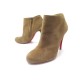 BOTTINES CHRISTIAN LOUBOUTIN BELLE 37.5 EN DAIM CAMEL SUEDE PUMPS SHOES 995€