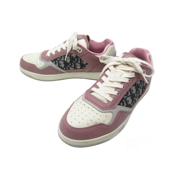 CHAUSSURES BASKETS DIOR SNEAKERS B27 3SN272ZIR 41.5 EN CUIR ROSE JACQUARD 990€