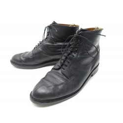 CHAUSSURES JM WESTON BOTTINES 680 8.5C 42 42.5 EN CUIR GRAINE NOIR BOOTS 1010€