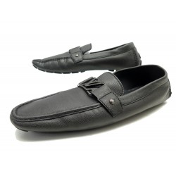 CHAUSSURES MOCASSINS LOUIS VUITTON 13 47 MONTE CARLO CUIR ANTHRACITE SHOES 620€