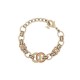 NEUF BRACELET CHANEL LOGO CC STRASS MULTICOLORE 16-21 METAL DORE GOLD STRAP 720€