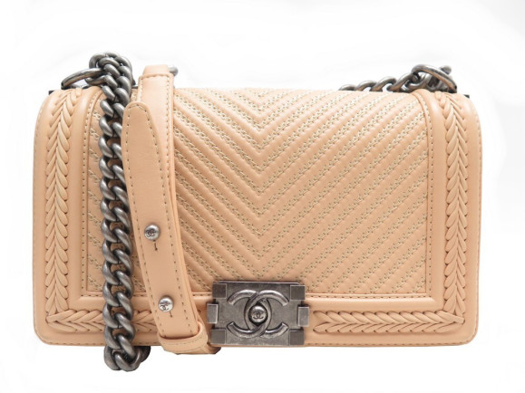 sac a main chanel boy medium 25 cm en cuir chevron
