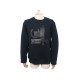 NEUF PULL HERMES PATCH CUIR DETAILS EQUITATION S 46 COTON BLEU NAVY SWEAT 1150€