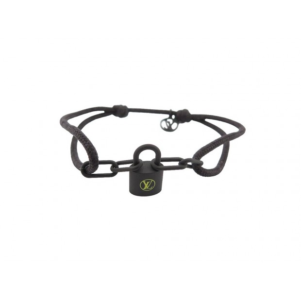 NEUF BRACELET VUITTON SILVER LOCKIT X VIRGIL ABLOH Q05270 TITANE NOIR STRAP 490€