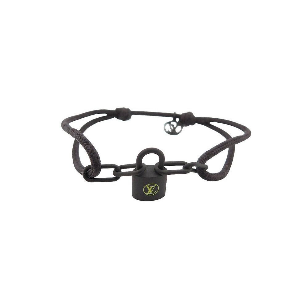 LV Silver Lockit x Virgil Abloh Bracelet, Black Titanium, Yellow, One Size