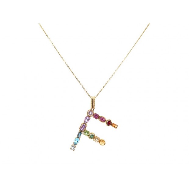 COLLIER PENDENTIF DOLCE & GABBANA BRELOQUE F RAINBOW T50 OR JAUNE NECKLACE 2820€