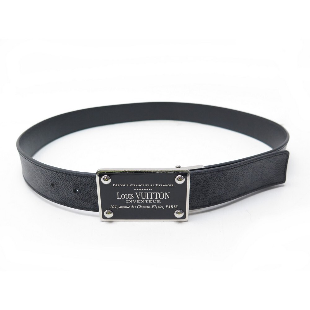 Ceinture Louis Vuitton Initiales pour homme en toile damier