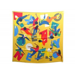 NEUF FOULARD HERMES HOMMAGE A GENE KELLY CARRE 70 H983914S SOIE SILK SCARF 340€