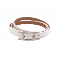 BRACELET HERMES HAPI TRIPLE TOUR MM 20-22 EN CUIR BLANC WHITE LEATHER STRAP 340€