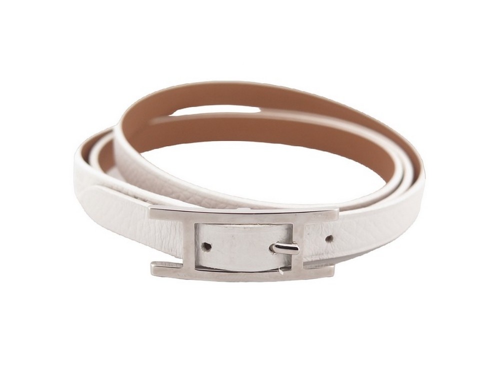 Hermès Bracelet triple tour en cuir Hapi bracelet hermes hapi triple tour mm 20 22 en cuir