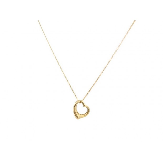 COLLIER TIFFANY & CO OPEN HEART ELSA PERETTI PM 16MM OR JAUNE 18K NECKLACE 1550€