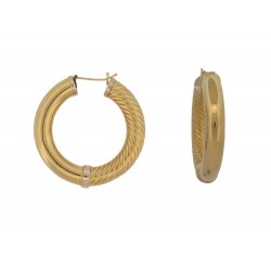 BOUCLES D'OREILLES CREOLES EN OR JAUNE 18K 16.1GR YELLOW GOLD LOOP EARRINGS