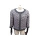 VESTE CHANEL COURTE MANCHES 3/4 A ZIP TWEED 42 L P30546W0387 GRIS JACKET 6500€