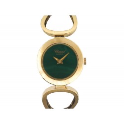 VINTAGE MONTRE CHOPARD MALACHITE L.U.C OR JAUNE 18K MECANIQUE 25 MM GOLDEN WATCH