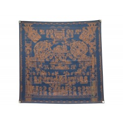 FOULARD HERMES ASTRES ET SOLEILS CARRE 90 SOIE BLEU MARINE BLUE SCARF 460€