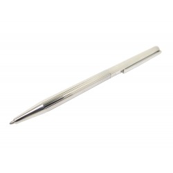 STYLO BILLE ST DUPONT CLASSIQUE GUILLOCHE EN PLAQUE ARGENT BALLPOINT PEN 200€