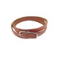 BRACELET HERMES HAPI I TRIPLE TOUR EN CUIR CAMEL 22-24 LEATHER BANGLE STRAP 340€