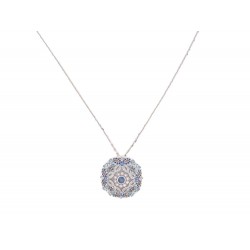 NEUF COLLIER LALIQUE AILES DE PSYCHE EN OR BLANC DIAMANTS SAPHIR NECKLACE 6500€