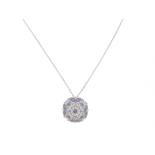 NEUF COLLIER LALIQUE AILES DE PSYCHE EN OR BLANC DIAMANTS SAPHIR NECKLACE 6500€