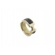 BAGUE HERMES OLYMPE PM H500058FD89M T53 EN METAL ET CUIR MADAME NOIR RING 300€