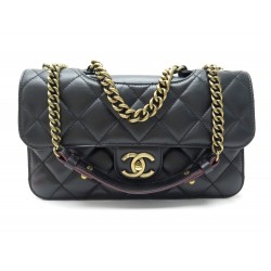 NEUF SAC A MAIN CHANEL CUIR MATELASSE NOIR FERMOIR TIMELESS CHAINE PURSE 8550€