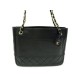 VINTAGE SAC A MAIN CHANEL SHOPPING CUIR MATELASSE NOIR HAND BAG PURSE 6200€