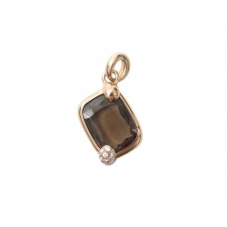 PENDENTIF POMELLATO RITRATTO EN OR ROSE 18K DIAMANTS QUARTZ FUME PENDANT 3600€