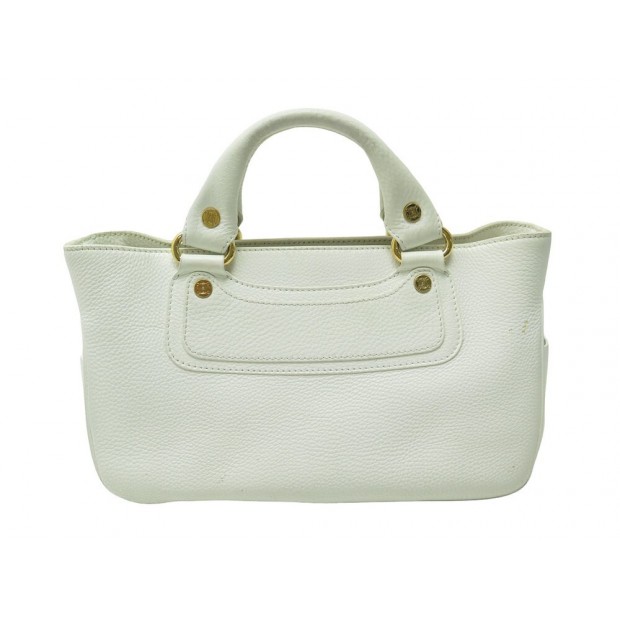 SAC A MAIN CELINE BOOGIE EN CUIR GRAINE BLANC LEATHER HAND BAG PURSE 990€