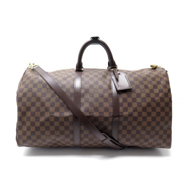 NEUF SAC DE VOYAGE LOUIS VUITTON KEEPALL 55 BANDOULIERE TOILE DAMIER EBENE 2050€